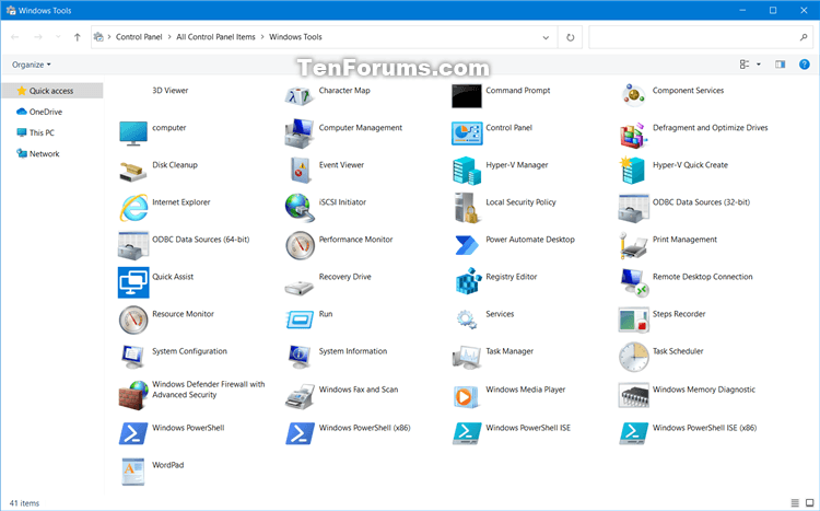 How to Restore Default Administrative Tools in Windows 10-windows_tools.png