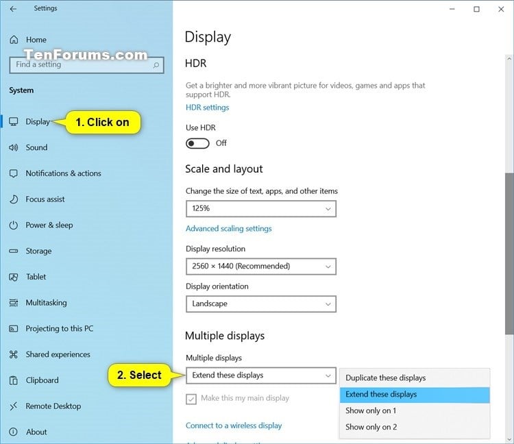 Display Switch - Change Presentation Mode to Project in Windows 10-multiple_displays_in_settings.jpg
