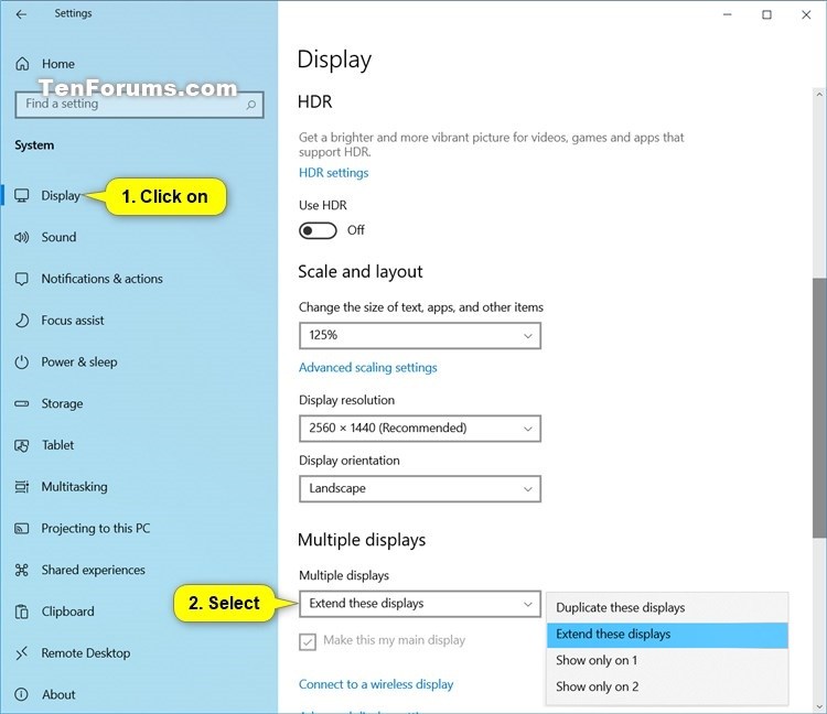 Display Switch - Change Presentation Mode to Project in Windows 10-multiple_displays_in_settings.jpg