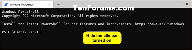 How to Hide or Show Title Bar for Windows Terminal app in Windows 10-windows_terminal_hide_title_bar_on.png