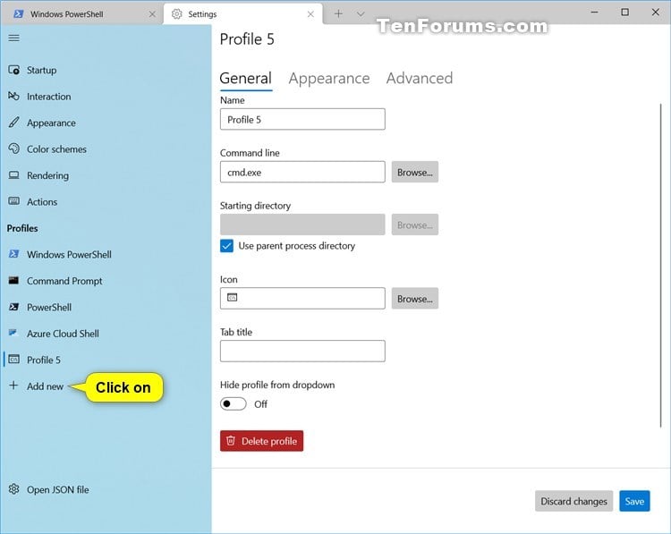 How to Add and Remove Profiles in Windows Terminal app in Windows 10-windows_terminal_add_new_profile-1.jpg