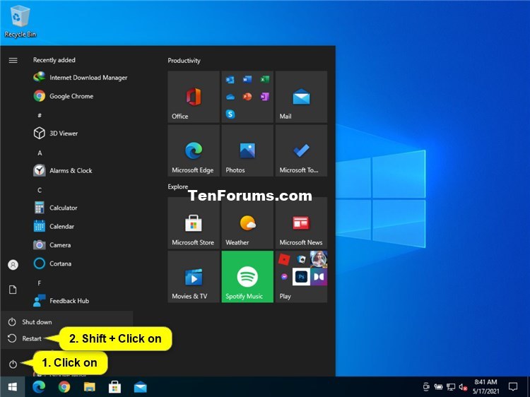 Boot to UEFI Firmware Settings from inside Windows 10-start_menu.jpg