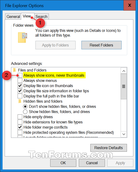 Enable or Disable Thumbnail Previews in File Explorer in Windows 10-thumbnails_file_explorer_options.png