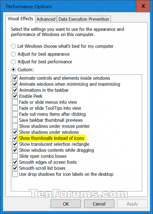 Enable or Disable Thumbnail Previews in File Explorer in Windows 10-thumbnails_visual_effects.png