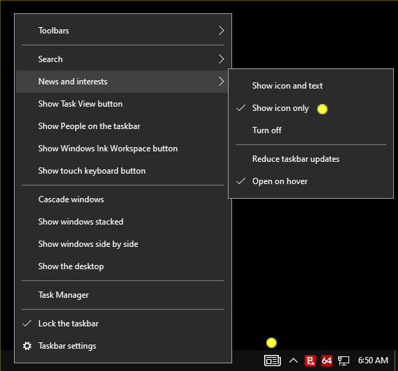 How to Enable or Disable News and Interests on Taskbar in Windows 10-image1.png
