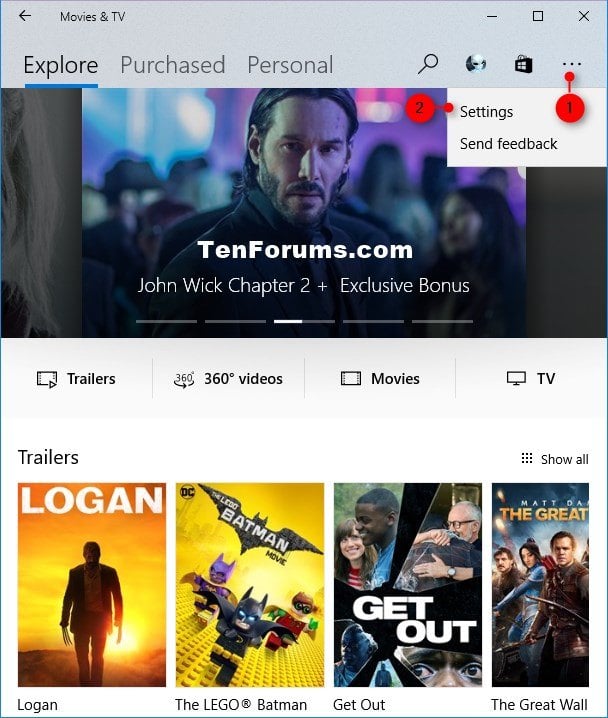Turn On Or Off Full Screen Playback In Movies Tv App In Windows 10 Tutorials