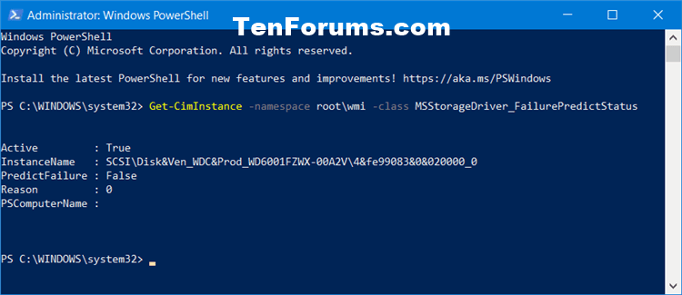How to Check Drive Health and SMART Status in Windows 10-drive_failurepredictstatus_powershell-2.png