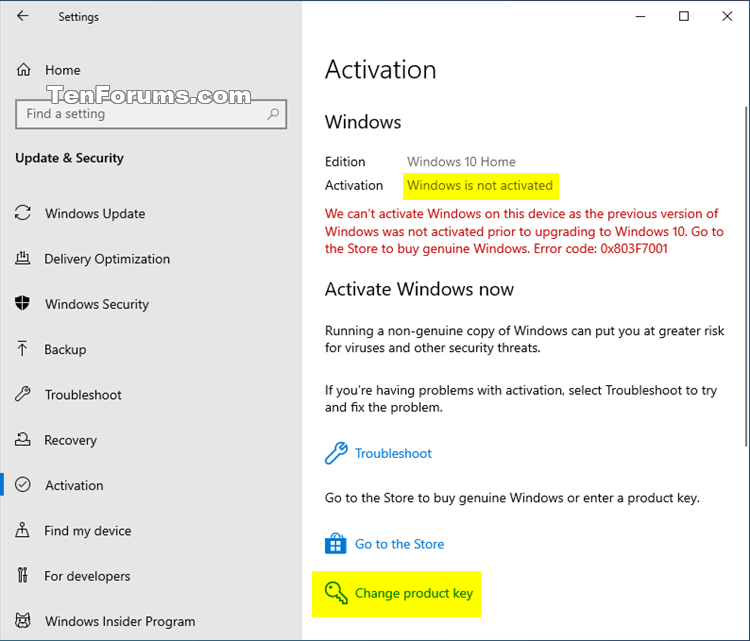 downgrade windows 10 pro then use home key