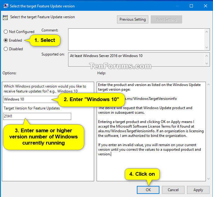 How to Specify Target Feature Update Version in Windows 10-select_the_target_feature_update_version_gpedit-2.png