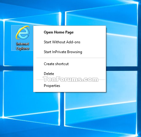 Add Or Remove Internet Explorer Desktop Icon In Windows 10 Tutorials