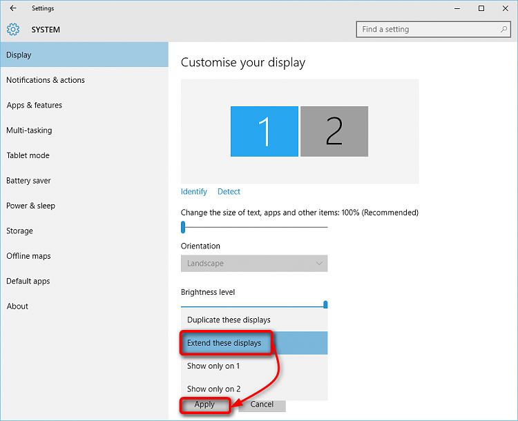 Multiple Displays - Change Settings and Layout in Windows ...