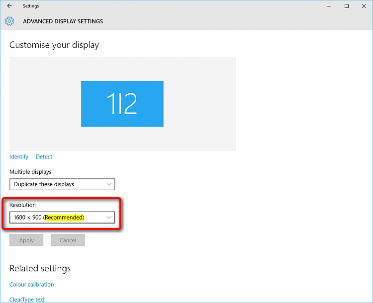 Multiple Displays - Change Settings and Layout in Windows 10-dual_duplicate_recommend_resolution.png