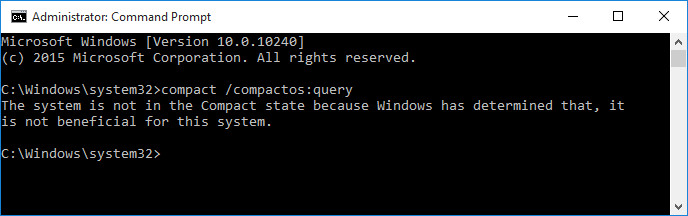 Compress or Uncompress Windows 10 with Compact OS-compactosquery.png