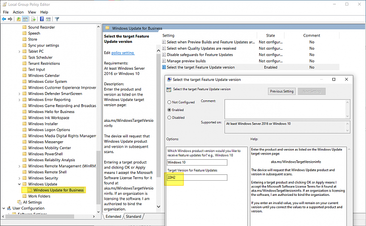 How to Specify Target Feature Update Version in Windows 10-20221020_snap_1666259199.png