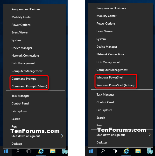 Show Command Prompt or Windows PowerShell on Win+X menu in Windows 10-win-x_menu.png