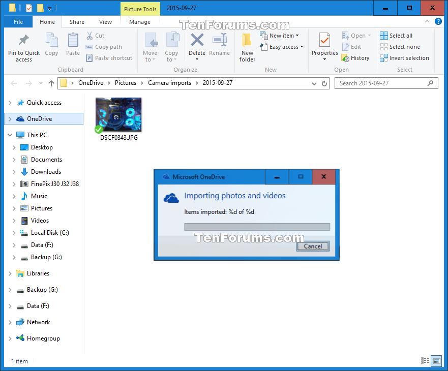 Turn On or Off Auto Save Photos and Videos to OneDrive in Windows 10