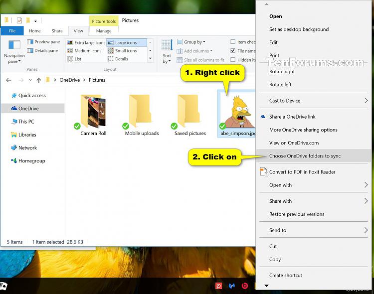 Choose Folders for OneDrive Selective Sync in Windows 10-choose_onedrive_folders_context_menu.jpg