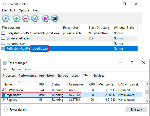 Turn On or Off Tamper Protection for Microsoft Defender Antivirus-regedit_as_system.png