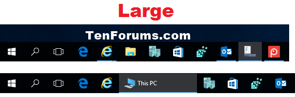 Use Large Or Small Taskbar Buttons In Windows 10 Tutorials