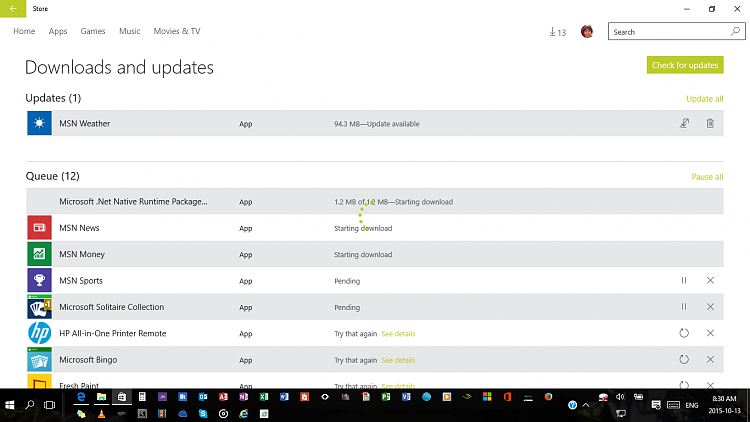 Re-register Microsoft Store app in Windows 10-appsupdating.png
