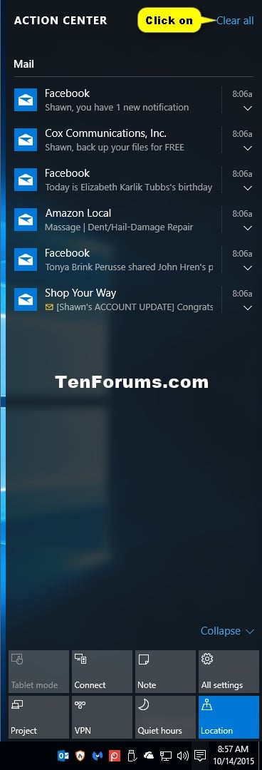 open action center windows 10 open action center windows 10