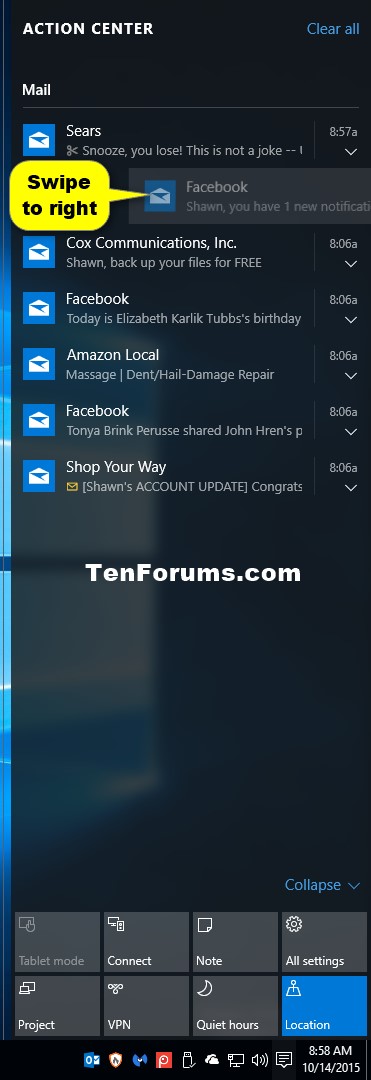 can't open action center windows 10