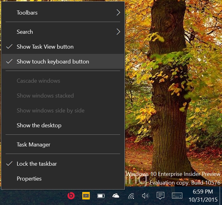 How to Hide or Show Touch Keyboard Button on Taskbar in Windows 10-right_click_taskbar.jpg
