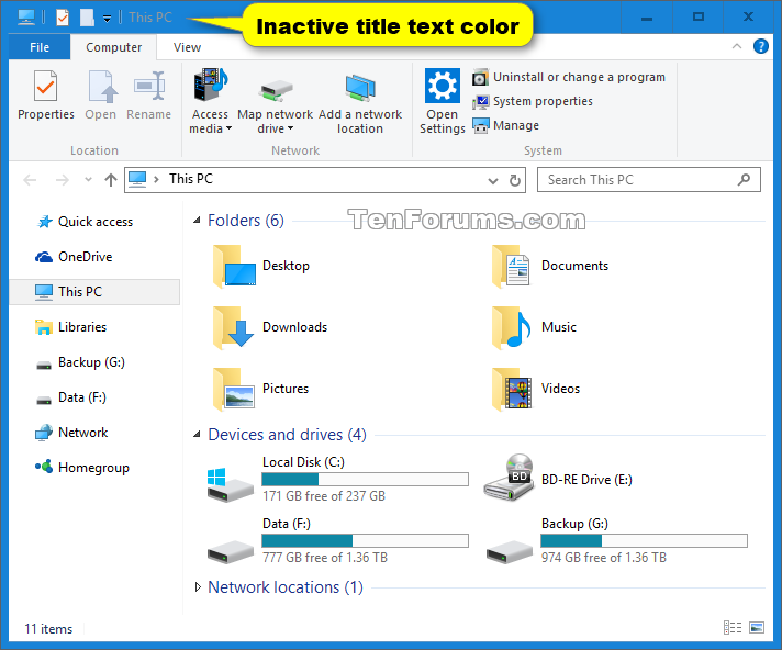 Change Title Bar Text Color in Windows 10 | Tutorials