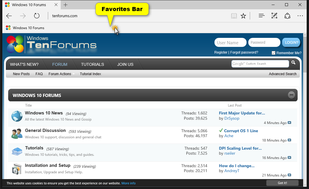 Turn On Or Off Favorites Bar In Microsoft Edge In Windows 10 Tutorials Images An Daftsex Hd 