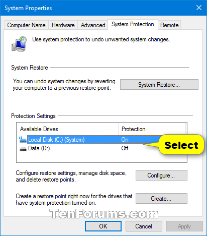Delete System Restore Points in Windows 10-delete_restore_points-3.png