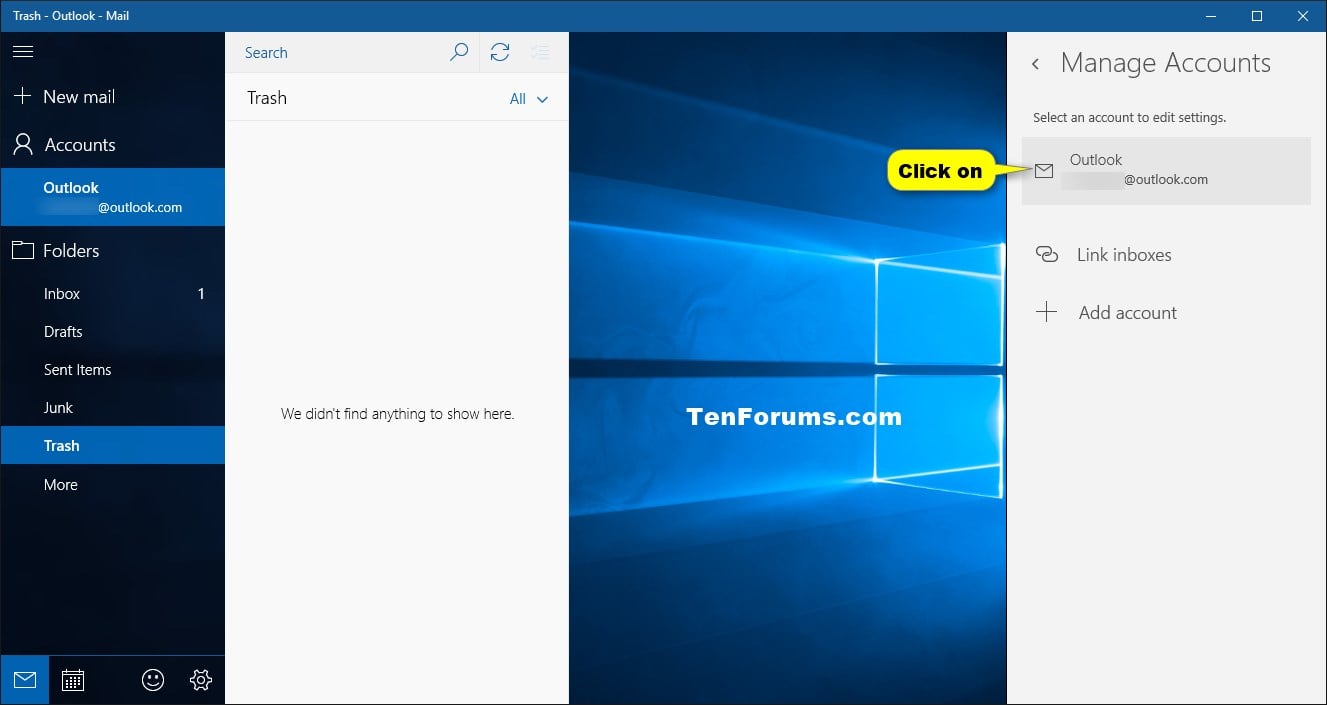 Mail app - Rename Account in Windows 10 - Windows 10 Tutorials
