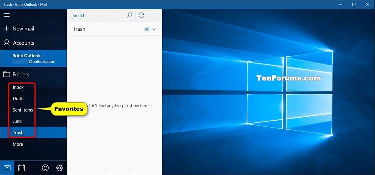 how to delete an outlook email account windows 10