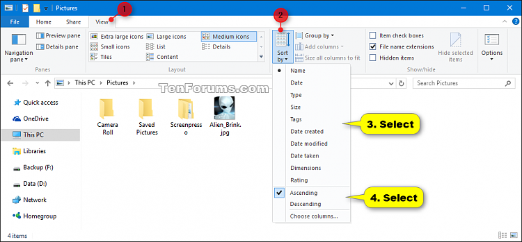 Change Sort by View of Folder in Windows 10-folder_view_sort_by_ribbon.png