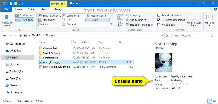 Show or Hide Details Pane in File Explorer in Windows 10-details_pane-2.png