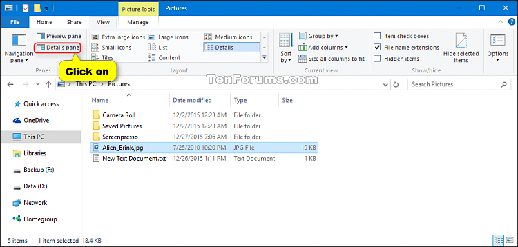 Show or Hide Details Pane in File Explorer in Windows 10-show-hide_details_pane_ribbon.png