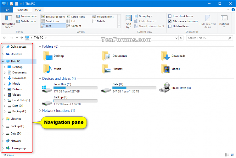 Show or Hide Navigation Pane in File Explorer in Windows 10-navigation_pane.png