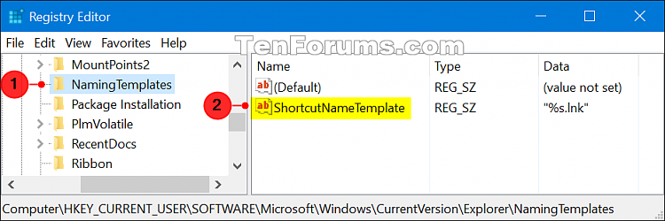Change Shortcut Name Extension Template in Windows-change_shortcut_name_template-1.png