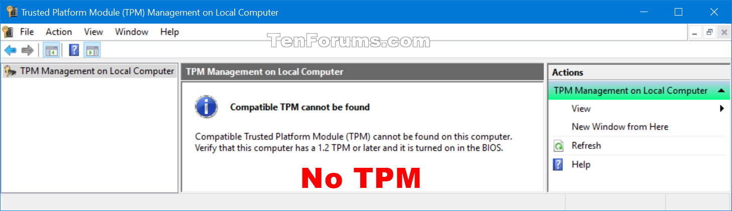 trusted platform module windows 10 error