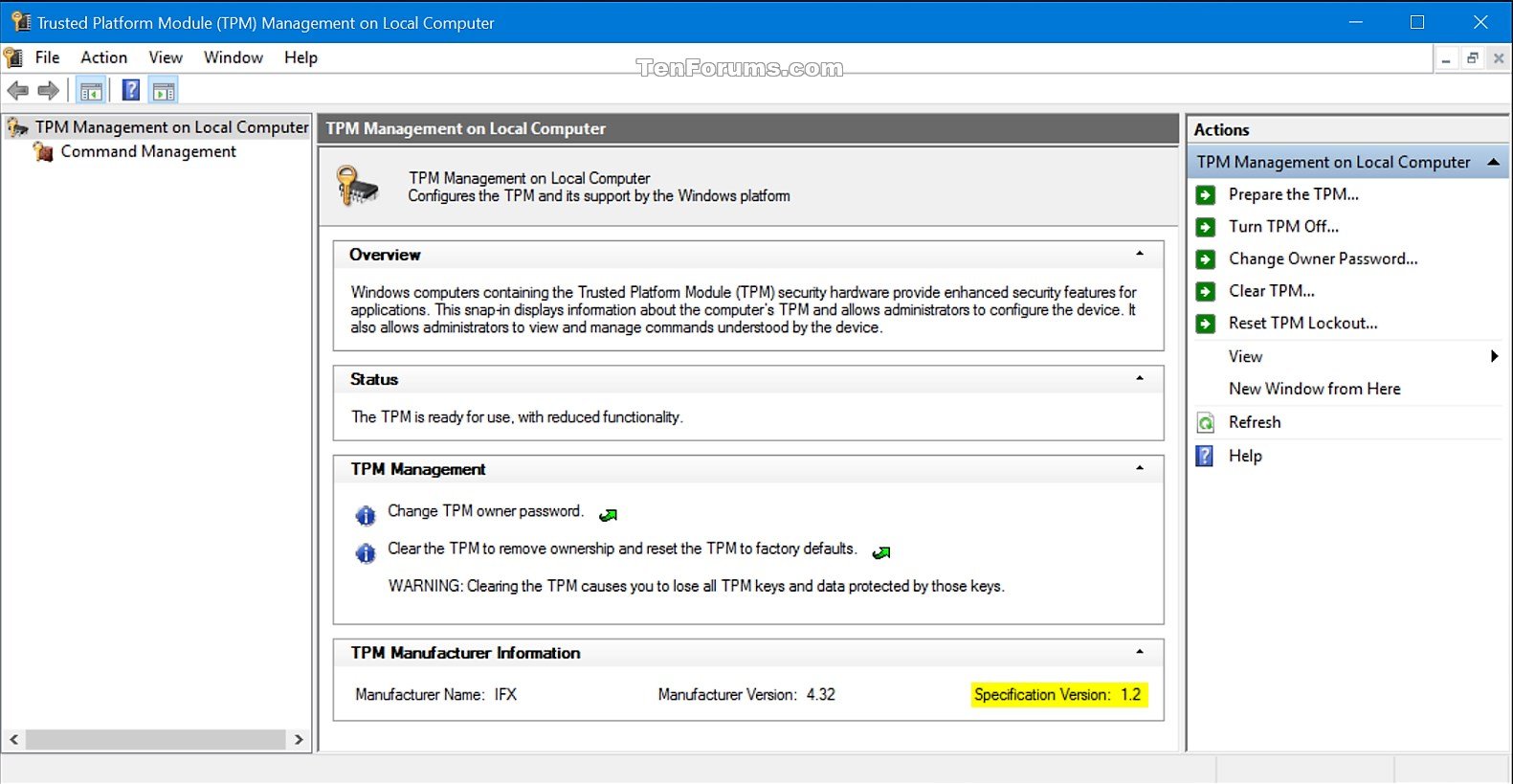 activate tpm in thinkpad 13