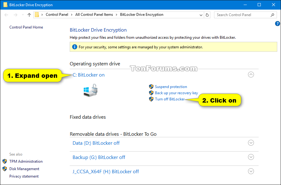 Remove Bitlocker Windows 10