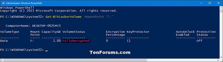 Check BitLocker Drive Encryption Status in Windows 10-bitlocker_status-decrypted_powershell.png