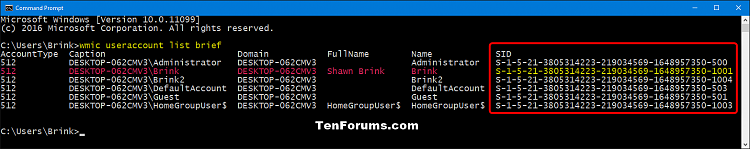 Face - Turn On or Off Automatically Unlock Screen in Windows 10-wmic_useraccount_list_brief.png