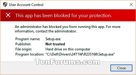 Bypass This app has been blocked for your protection in Windows 10-this_app_has_been_blocked_for_your_protection.png