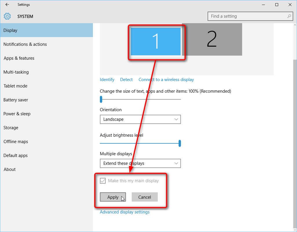 Multiple Displays Change Settings And Layout In Windows 10 Tutorials