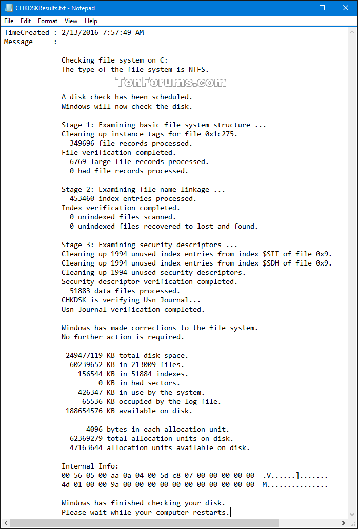 View Chkdsk Log Vista