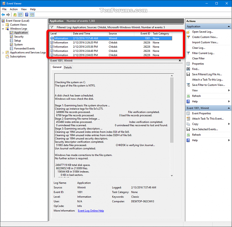 Read Chkdsk Log in Event Viewer in Windows 10-chkdsk_results_event_viewer-3.png