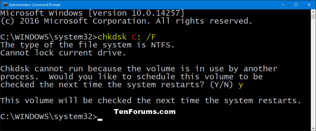 Windows Vista Command Prompt Scandisk