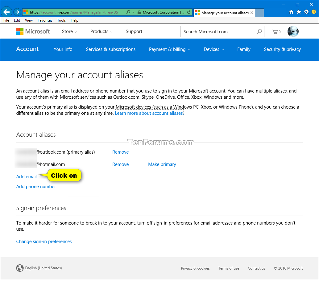 A better way to manage aliases and primary email address for your Microsoft  account