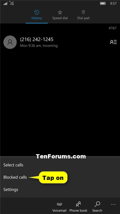 Phone Number - Block or Unblock on Windows 10 Mobile Phone-phone_blocked_calls-2.jpg