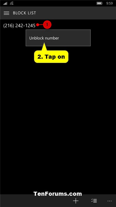 Phone Number - Block or Unblock on Windows 10 Mobile Phone-unblock_number-1.jpg